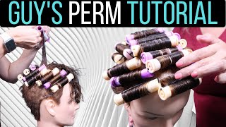 Mens Perm Tutorial  Teenage Boy Perm  How to Perm Hair for Men [upl. by Koo]