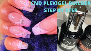 CND Plexigel step by step full application nail formshow to Plexigel Builder Efilenail formsarts [upl. by Ecydnak]