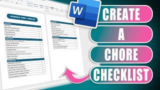 Create a household chore checklist in Word  Quick and Easy [upl. by Ert]