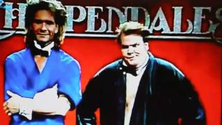 215 CelebStar Chris Farley with Patrick Swazye SNL Chippendales [upl. by Domini193]