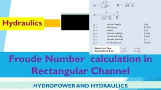 Froude Number calculation in Rectangular Channel [upl. by Zorana]