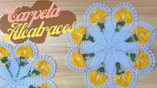 Teje estas hermosas carpetas de ALCATRACES a crochet y decora tu hogar 🌼🌺🌻 Puntillas Maribel [upl. by Tatum]