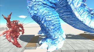 5 Levels of SHIMO GODZILLA 2014 Ice Frostbite  Animal Revolt Battle Simulator [upl. by Hebrew]