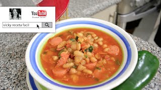 FRIJOLES CHARROS  Vicky Receta Facil [upl. by Hsaka]