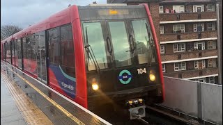 A couple of DLR trains at Shadwell station [upl. by Anrahc203]