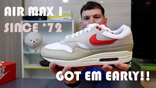 GOT EM EARLY  NIKE AIR MAX 1 SINCE 72 2024 REVIEW [upl. by Neztnaj]