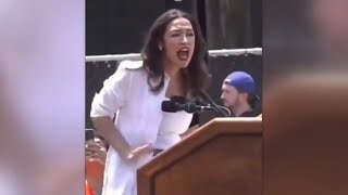 ‘Is she ok’ AOC loses it at Bronx rally [upl. by Kipper]