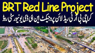 Karachi BRT Red Line Project  NED University Road  NIPA InterChange Bridge [upl. by Larson]