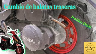 Como hacer cambio de balatas traseras paso a paso en motoneta D125 fácil y rápido [upl. by Eliot286]