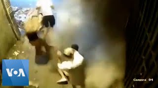 Moment Earthquake Strikes Morocco Caught on CCTV  VOA News [upl. by Bluefield377]