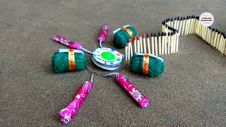 अब आयेगा मजा चकरी के साथ 😃 Matchstick chain reaction domino vs Diwali crackers amazing experiment [upl. by Esela]