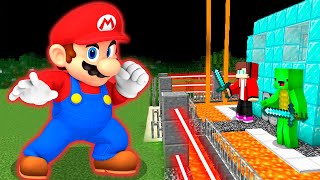 MARIO vs Security House in Minecraft Challenge Maizen JJ and Mikey [upl. by Sirdna359]