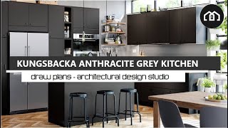 KUNGSBACKA Anthracite Grey Kitchen  Made From Recycled Plastic amp Wood  IKEA Kitchens shorts [upl. by Rap645]