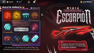 Cómo Sacar la M1014 evolutiva Escorpión 🦂 con 9 DIAMANTES en ruleta mágica free fire [upl. by Gwenore]