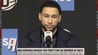 Ben Simmons Speaks for First Time as Member of Brooklyn Nets  Full Press Conference Interview [upl. by Fillander]