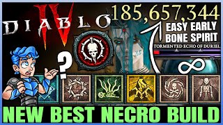 Diablo 4  New Best BILLION Damage Necromancer Build  OP Bone Spirit Combo  Full Gear Skill Guide [upl. by Iretak329]