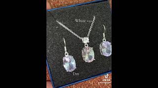 Witte topaas zilver 925 ketting hanger oorbellen set dm to order  Amara Jewelz sieraden jewelry [upl. by Uriiah]