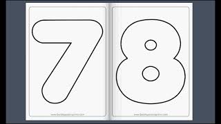 Moldes de numeros del 0 al 9 solo con borde 2 [upl. by Ayimat]