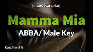 Mamma Mia  ABBA Slow Version Male Key Piano Karaoke [upl. by Airak]