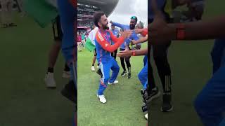 King 👑 Kohli Singing and Dancing kingkohli viratkohli virat shorts [upl. by Idihsar843]