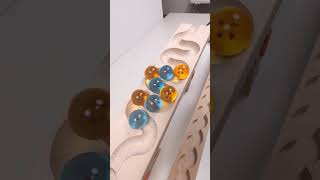 marble Run Race ASMR 112 Wooden Wave Course Colorful Marbles marblerun marblerunrace asmr [upl. by Nivloc146]