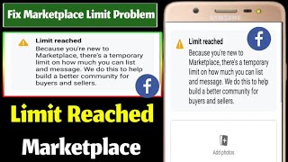 Fix Facebook Marketplace Limit Problem Solved  Fix Facebook Marketplace problem Easily 2024 [upl. by Nomyt]