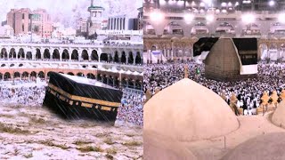 Mourning in Mecca The Kabaa is ruined with hailstorm Watch Shocking footage in Saudi Arabia [upl. by Salman]