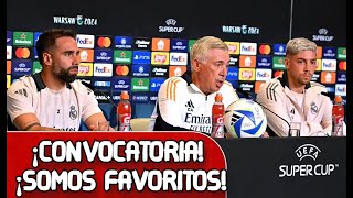 CARLO ANCELOTTI CARVAJAL Y VALVERDE RUEDA PRENSA  REAL MADRID  ATALANTA  SUPERCOPA EUROPA [upl. by Martijn994]