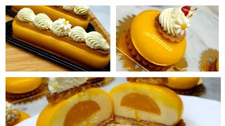 بتسري بذوق الليمون والاناناس بشكلين ذوق راقي🥰😋 entremet mousse au citron et ananas 🍍 🍋 [upl. by Nyladnarb]