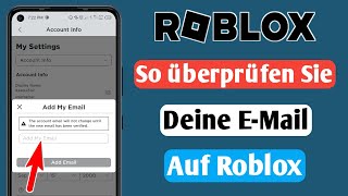 So bestätigen Sie Ihre EMailAdresse bei Roblox  So fügen Sie Ihre EMailAdresse zu Roblox hinzu [upl. by Bari]