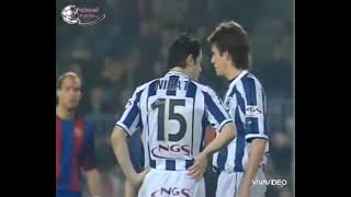 Nihat Kahvecinın direği kırdığı an Barcelona  Real Sociedad 200304 [upl. by Ahsinelg]