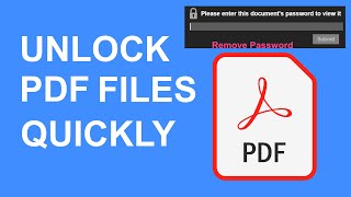 Unlock PDF Files  How to Remove Password From PDF Files [upl. by Suirad718]