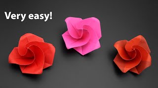 Easiest Origami Rose Ever  How to Fold  Valentines Day Gift [upl. by Iruahs]