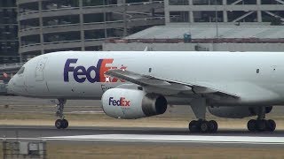 FedEx 757200 N967FD Takeoff Portland Airport PDX [upl. by Yeuh]