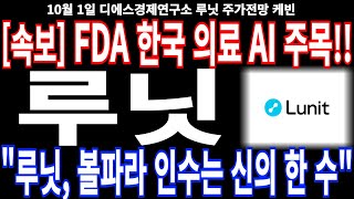 루닛 주가전망 속보 FDA 한국 의료 AI 주목 quot루닛 볼파라 인수는 신의 한 수quot feat디에스경제연구소 케빈 목표가목표주가주가투자배당금 [upl. by Columbus746]