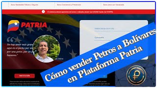 TUTORIAL Cómo cambiar Petros a Bolivares en Plataforma Patria [upl. by Oirotciv]