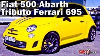 Fiat 500 Abarth Tributo Ferrari 695  New car video Review  Surf4Cars [upl. by Nellak118]