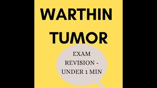 WARTHINS TUMOR I EXAM QUICK REVISION IN 1 MINUTE I SALIVARY GLAND TUMORS I DENTAL I MEDICAL shorts [upl. by Messere]