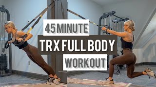 45 Minute Full Body TRX Strength Workout  Low Impact  Suspension Training At Home [upl. by Creath]