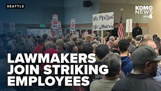 Boeing employees on strike joined by Sen Cantwell and Rep Jayapal at Seattle rally [upl. by Seline]