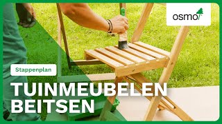 TUINMEUBEL BEITSEN Hoe Beits ik mijn Houten Tuinmeubelen [upl. by Nikkie]