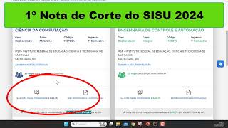 Nota de Corte SISU 2024  Primeira Nota de Corte de 2024  Classificação Parcial SISU  Enem  Sisu [upl. by Sydelle]