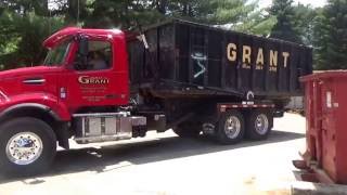 James G Grant 55  Volvo VHD Galbreath Bail Rolloff Swapping Cans [upl. by Volny]