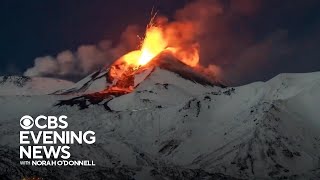 Italys Mount Etna volcano erupts again [upl. by Demeter]