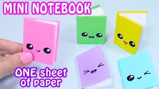 DIY MINI NOTEBOOKS ONE SHEET OF PAPER  DIY BACK TO SCHOOL [upl. by Valeta]