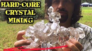 Digging for HERKIMER DIAMOND Quartz crystals in New York  Diamond mountain [upl. by Martelle60]