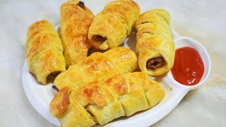 Puff Pastry Rolls  Kabab Rolls  Sausage Rolls  Puff Pastry Patties [upl. by Adela900]