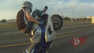 INSANE Illegal Motorcycle STUNTS On Highway LONG WHEELIES Street Bike TRICKS Middle Of The Map Ride [upl. by Naiditch676]