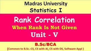 Spearmans Rank Correlation when Rank is not given [upl. by Vial]