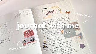 🍙 journal with me muji planner 2024 setup amp stationery haul 📔 asmr semireal time [upl. by Maillil]